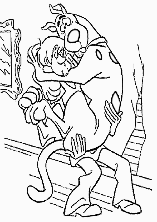 Plansa de colorat cu Scooby Doo 3 21
